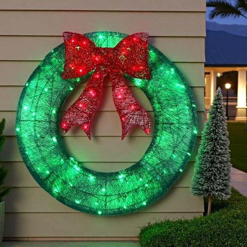 Best Choice Products 36" Pre-Lit Christmas Wreath LED Lights & Bow SKY7050
